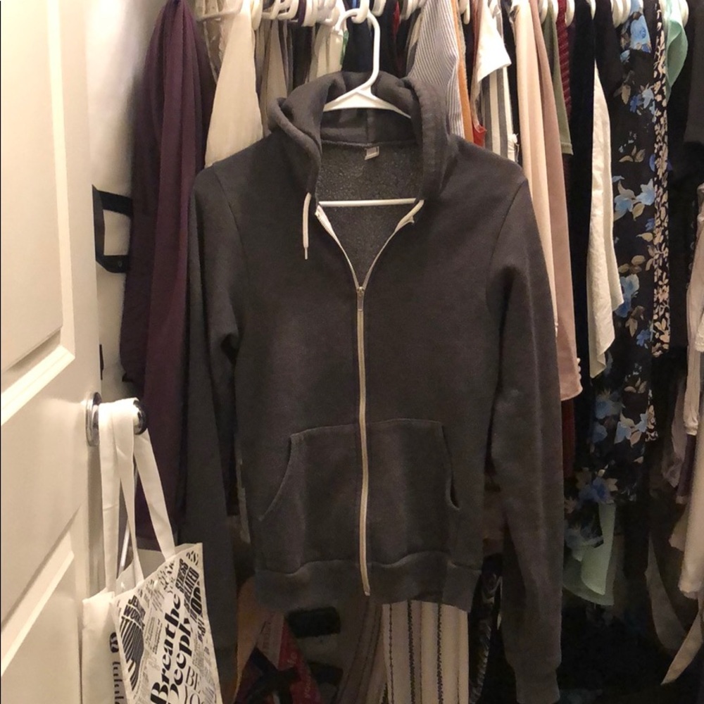 American apparel grey flex fleece hoodie (xs)
